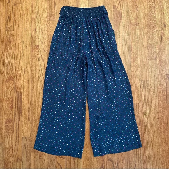 Rebecca Taylor Jacquard Silk Speckled Dot Pant in Navy Comb size 0 - Picture 7 of 13